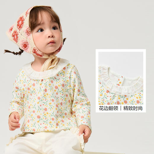巴拉巴拉童装婴儿衬衫宝宝上衣薄款女童T恤打底衫2025新款春装萌 商品图3