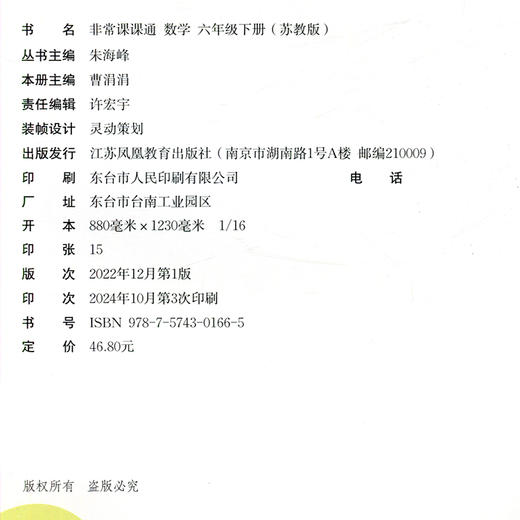 2025春 数学6下 苏教版 非常课课通 六年级下册  含参考答案 课内课外教材全解 课本解读 小学生教辅辅导资料  教学参考 商品图2