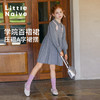 LittleNaive儿童针织裙秋季新款泡泡袖压褶裙子女童学院风连衣裙 商品缩略图1