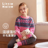LittleNaive女童节日毛衣秋冬季提花大童新年衣服宽松儿童针织衫 商品缩略图1