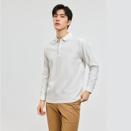 【华夫格】罗蒙男士含桑蚕丝polo衫男长袖t恤男春秋男士polo衫 商品图4