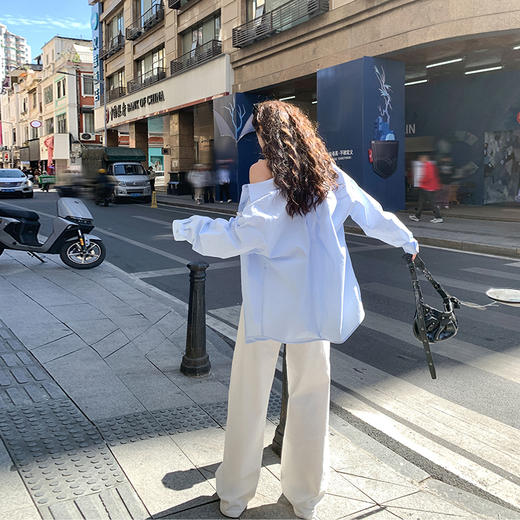 <曾小咸推荐>白色阔腿牛仔裤宽松显瘦直筒裤 商品图3