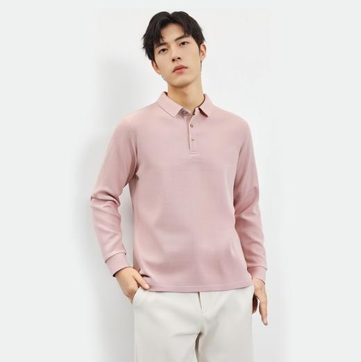 【华夫格】罗蒙男士含桑蚕丝polo衫男长袖t恤男春秋男士polo衫 商品图2