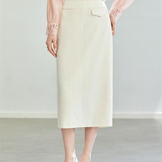 全新升级【铂金会员146/天猫189/差价43】(13243) 洛诗琳气质优雅半身裙2025春季新款高腰通勤开叉显瘦半裙13243 商品图3