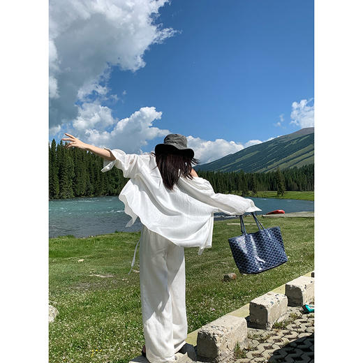 EKOOL衣库7/23号上新多元质感/天丝亚麻长袖衬衫休闲裤早秋套装女 商品图2