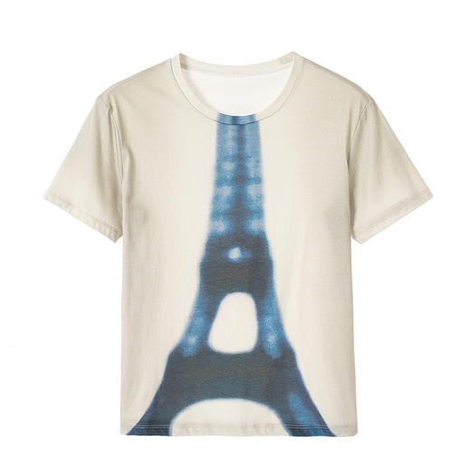 EKOOL4/28新品【埃菲尔剪影】数码印花短袖T恤女夏季宽松显瘦上衣 商品图4