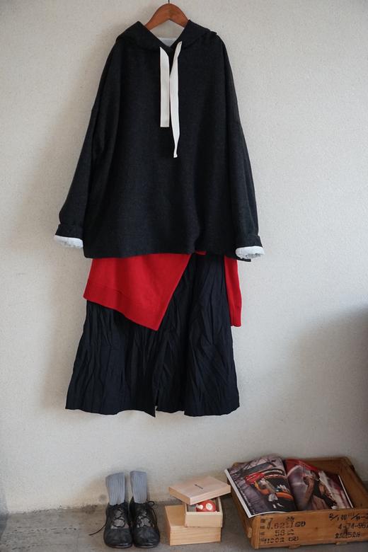 ALBUM DI FAMIGLIA 2色可选羊毛连帽卫衣(棉衬里) 商品图8