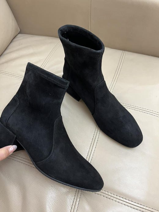 1028-5亏清换工钱 24升级版 SW弹力袜靴 弹力羊猄 大方跟短靴踝靴 炒鸡好穿 商品图11