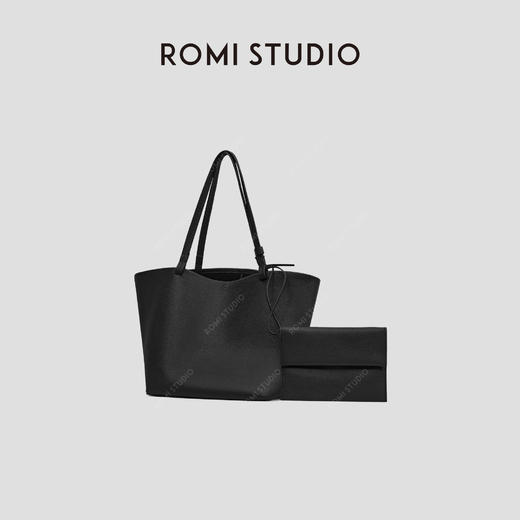 ROMI STUDIO“松弛自上”100头层牛皮拼羊皮小号托特包 RWBLP31642 商品图0