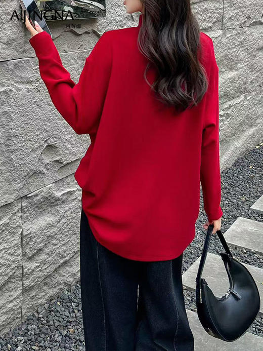 【积分兑换】阿菁娜慵懒随性宽松时髦休闲上衣F29D201005 商品图4