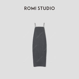 ROMI STUDIO“优雅格雷”山羊绒绵羊毛混纺吊带连衣裙 RW24WLG0015