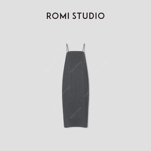 ROMI STUDIO“优雅格雷”山羊绒绵羊毛混纺吊带连衣裙 RW24WLG0015 商品图0