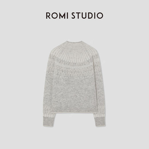 ROMI STUDIO“冬日松弛”费尔岛绒面花纱肌理感套头毛衫RWBWSY1586 商品图4