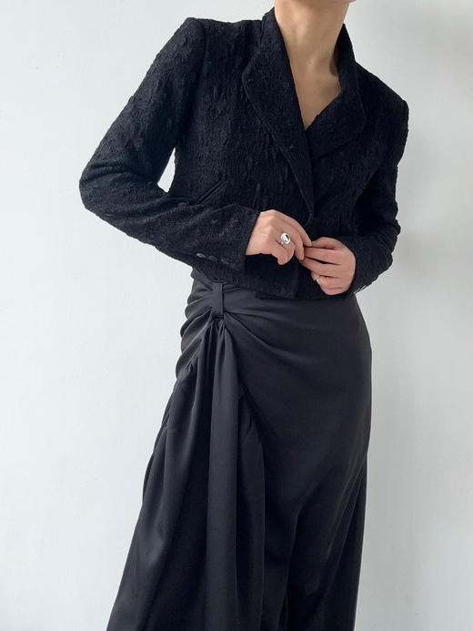 ranyepersonal｜blazer 提花肌理黑色短外套 [ 黑TOUCH24JA01-1 ] 商品图5