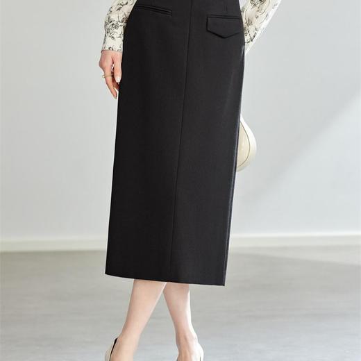 全新升级【铂金会员146/天猫189/差价43】(13243) 洛诗琳气质优雅半身裙2025春季新款高腰通勤开叉显瘦半裙13243 商品图1