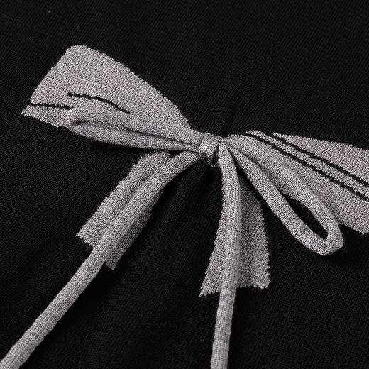 奢姿2025年春季新款大码女装减龄蝴蝶结上衣胖妹妹甜美圆领针织衫9851620958 商品图3