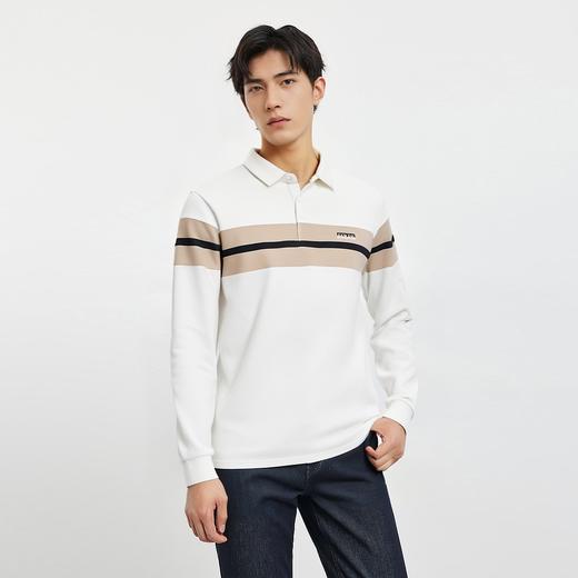 【精美刺绣 棉混纺】罗蒙春秋男装长袖POLO衫男士商务休闲内搭撞色刺绣POLO衫长袖翻领T恤 商品图5