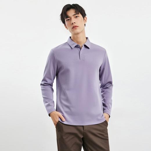 【羊毛蚕丝混纺 磨毛保暖】罗蒙秋冬男装7A抗菌磨毛长袖polo衫男士商务休闲内搭长袖t恤男 商品图6