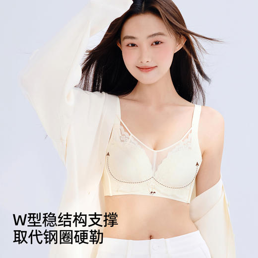 【5A艾草抑菌里杯】熳洁儿 小胸聚拢性感内衣女承托收副乳文胸防走光网纱抹胸抑菌里杯24261539 商品图2