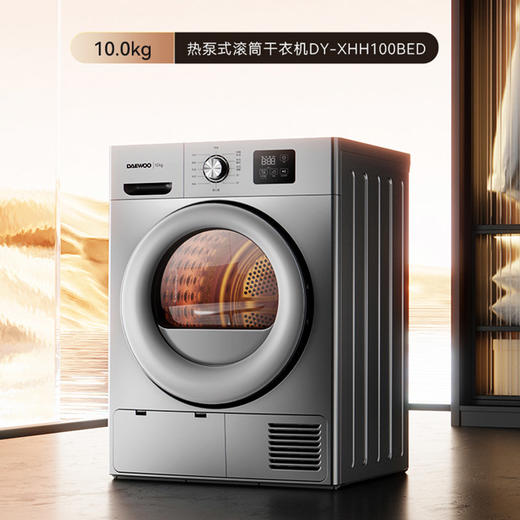 大宇滚筒热泵烘干机家用10kg除菌柔烘不伤衣衣干即停XHH100BED 商品图0