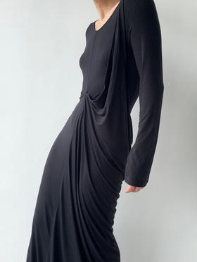 ranyepersonal｜dress 解构针织黑色连衣裙 [ 黑TOUCH24DR03-2 ]