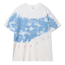 T309新款国潮嘻哈泼墨T恤夏季休闲时尚宽松圆领短袖情侣百搭上衣