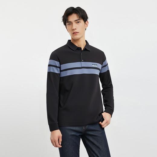 【精美刺绣 棉混纺】罗蒙春秋男装长袖POLO衫男士商务休闲内搭撞色刺绣POLO衫长袖翻领T恤 商品图2