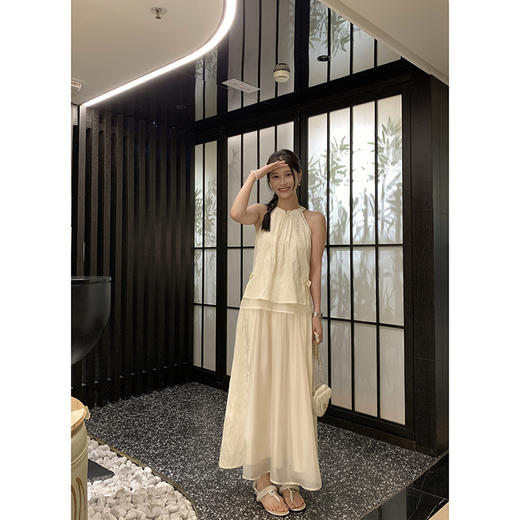 EKOOL衣库~如梦令~新中式套装女夏款国风上衣半身裙小个子俩件套 商品图0