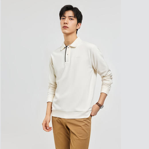 【7A抗菌 棉混纺】罗蒙春秋男装长袖POLO衫男士休闲百搭舒适星空格polo衫男长袖t恤 商品图1
