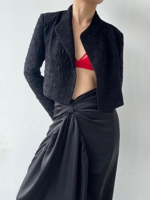 ranyepersonal｜blazer 提花肌理黑色短外套 [ 黑TOUCH24JA01-1 ] 商品图2