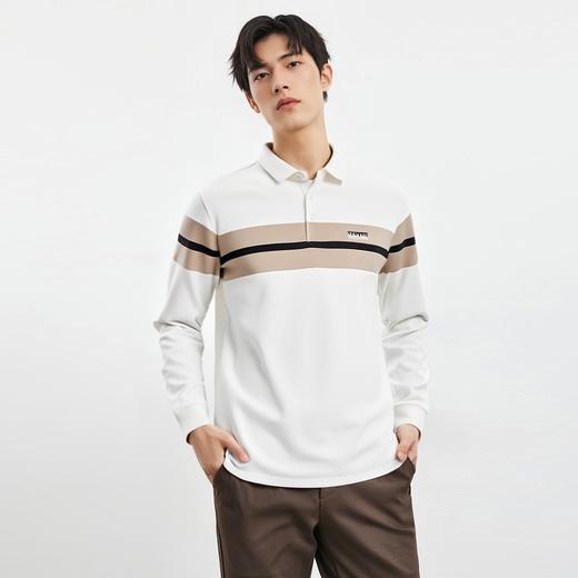 【精美刺绣 棉混纺】罗蒙春秋男装长袖POLO衫男士商务休闲内搭撞色刺绣POLO衫长袖翻领T恤 商品图3