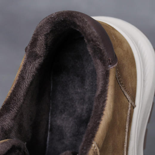 JS60118N 24新款头层牛皮休闲运动风系带加绒棉鞋真皮保暖舒适平底女鞋 商品图3