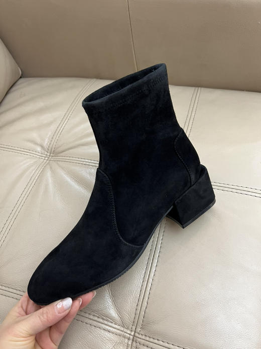 1028-5亏清换工钱 24升级版 SW弹力袜靴 弹力羊猄 大方跟短靴踝靴 炒鸡好穿 商品图14