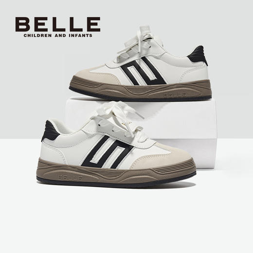 百丽2025童鞋上新💖【BELLE百丽中大童新款板鞋合集】轻盈舒适，步履轻盈，上学/出游的时尚好物🎉稳定后跟系统，360°全方位包裹，蹦蹦跳跳稳定不摔跤 商品图1