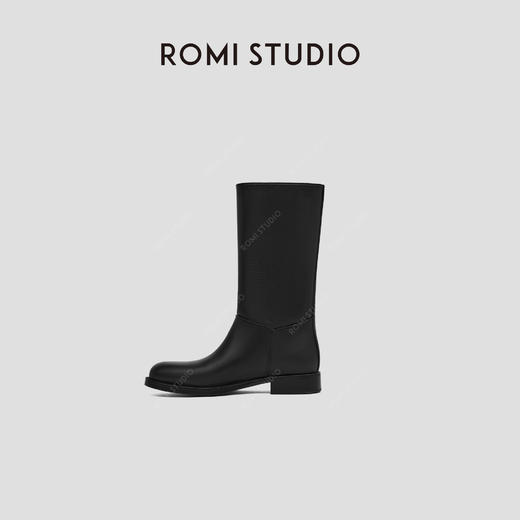 ROMI STUDIO“极简主义”100%意大利进口牛皮长筒骑士靴RW24LP31247 商品图2