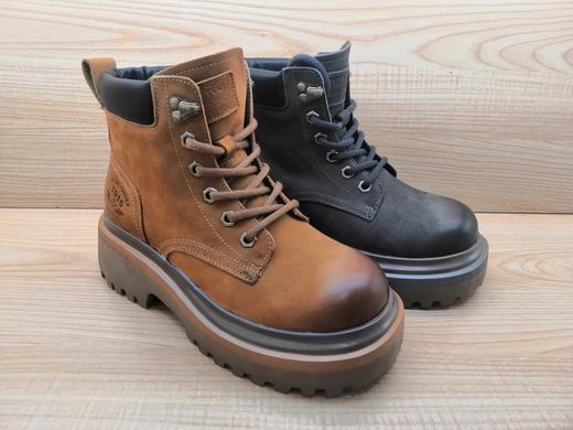 豪行正品秋冬女短靴22484519牛皮低跟时尚瘦瘦马丁靴 商品图2