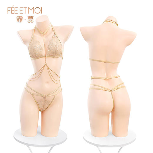 【情趣内衣】霏慕 觅心垂链蕾丝三点式套装7915 商品图8