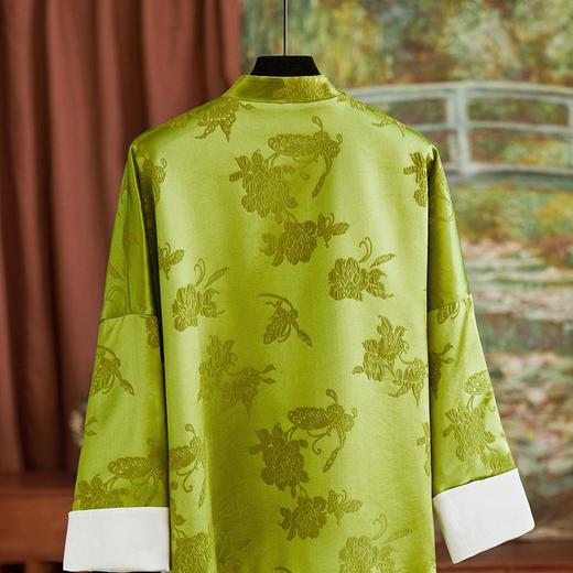 【高货wl】全新升级【铂金会员487/天猫659/差价172】(03600) 洛诗琳时髦新中式女轻国风外套提花真丝冠乐绉双面穿棉服 商品图3