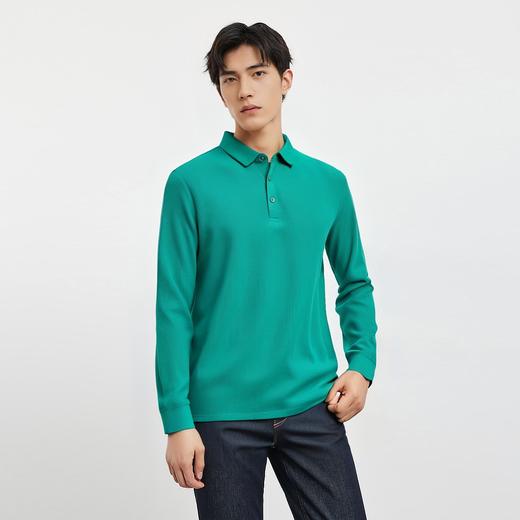 【华夫格】罗蒙男士含桑蚕丝polo衫男长袖t恤男春秋男士polo衫 商品图1