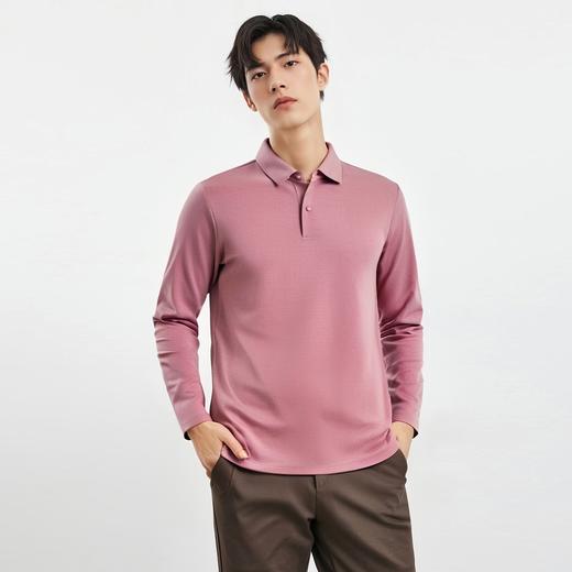 【羊毛蚕丝混纺 磨毛保暖】罗蒙秋冬男装7A抗菌磨毛长袖polo衫男士商务休闲内搭长袖t恤男 商品图4