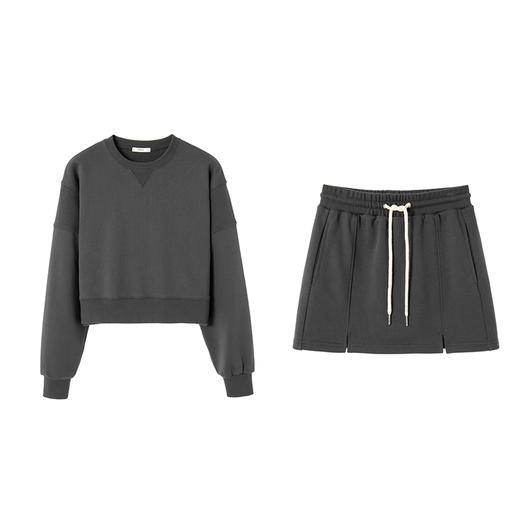 EKOOL衣库 ~慵懒出击~长袖圆领卫衣裙裤两件套早春穿搭套装女 商品图2