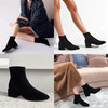 1028-5亏清换工钱 24升级版 SW弹力袜靴 弹力羊猄 大方跟短靴踝靴 炒鸡好穿 商品缩略图0
