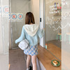 <曾小咸推荐>气质甜美baby蓝连帽短款毛衣开衫 商品缩略图3