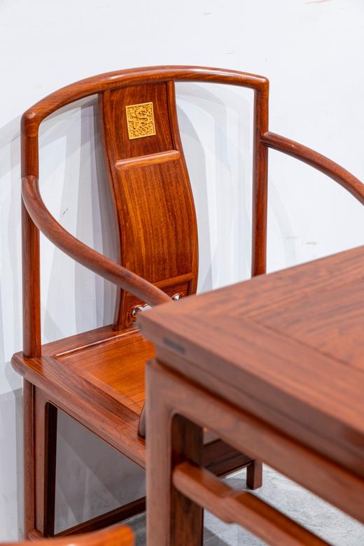 红桥红  家具严选  缅甸花梨（大果紫檀）【88 马蹄腿带束腰 休闲桌 五件套】 商品图2