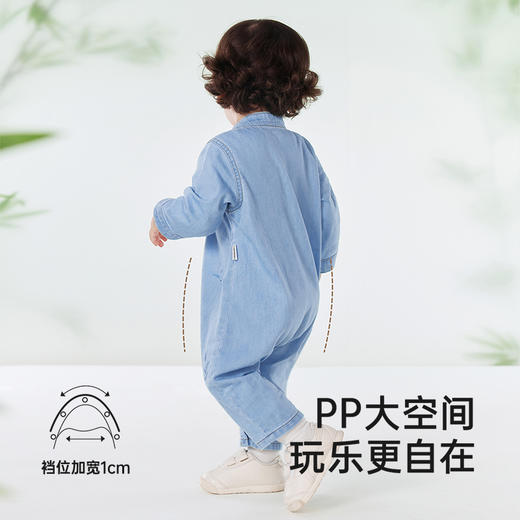 【商场同款】英氏婴儿衣服春夏长袖透气新中式牛仔连体衣2025新款 商品图2