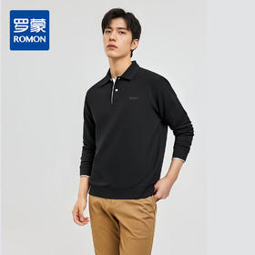 【7A抗菌 棉混纺】罗蒙春秋男装长袖POLO衫男士休闲百搭舒适星空格polo衫男长袖t恤