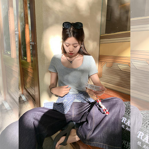 <曾小咸推荐>现货秒杀！最后一波 ！抢到赚到！3色针织修身短袖 日常89.99 立减50 秒杀39.99！ 商品图4