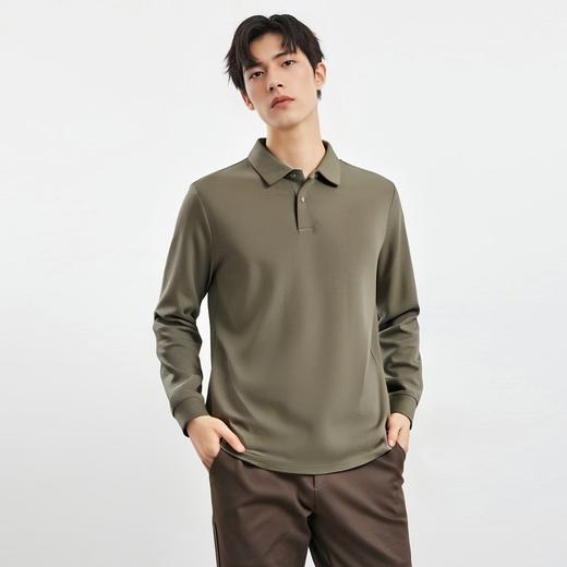 【100%棉 7A抗菌】罗蒙春秋长袖POLO衫男士商务休闲打底纯棉t恤男 商品图3