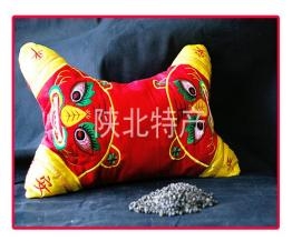 陕西定边苦荞皮民俗绣花儿童枕头24*36cm