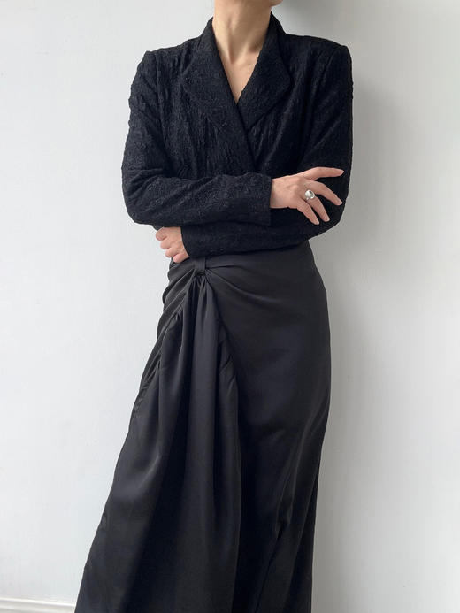 ranyepersonal｜blazer 提花肌理黑色短外套 [ 黑TOUCH24JA01-1 ] 商品图8